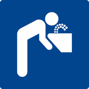 Schwimmbadschild - Trinkwasser - Folie Selbstklebend - 5 x 5 cm