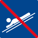 Swimming pool sign - Do not slip your head forward