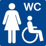 Swimming pool sign - barrier-free WC ladies
