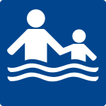 Schwimmbadschild - Nur in Begleitung von Erwachsenen