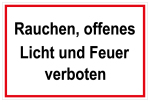 Schild für Gas- und Heizungsanl ... offenes Licht und Feuer verboten