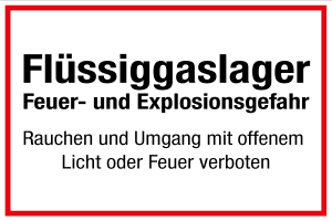 Schild für Gas- und Heizungsanlagen - Flüssiggaslager - Folie Selbstklebend - 20 x 30 cm