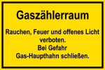 Schild für Gas- und Heizungsanlagen - Gaszählerraum