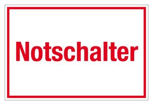 Schild für Gas- und Heizungsanlagen - Notschalter - Folie Selbstklebend - 20 x 30 cm