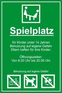 Spielplatzschild - Spielplatz  - Kunststoff - 30 x 45 cm