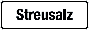 Winterschild - Streusalz  - Kunststoff Selbstklebend  - 10 x 30 cm