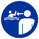 Gebotszeichen - Kinder in Wassereinrichtungen beaufsichtigen