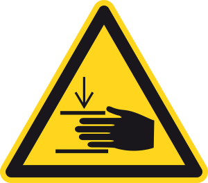 Warnzeichen - Warnung vor Handverletzungen - Kunststoff - Seitenlänge 5 cm