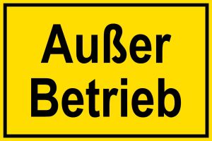 Warnschild - Außer Betrieb - Kunststoff - 20 x 30 cm