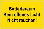 Warnschild - Batterieraum