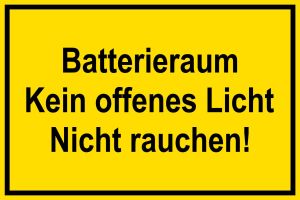 Warnschild - Batterieraum - Kunststoff - 20 x 30 cm