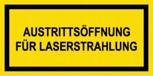 Warnschild - Austrittsöffnung für Laserstrahlung - Kunststoff - 10 x 20 cm