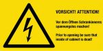 Warnschild - Schrankinneres spannungslos machen