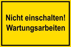 Warnschild - Wartungsarbeiten - Kunststoff - 20 x 30 cm
