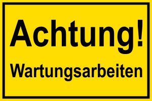 Warnschild - Wartungsarbeiten - Kunststoff - 20 x 30 cm