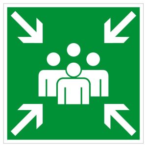 Fluchtwegschild - Sammelstelle  - Kunststoff - 5 x 5 cm