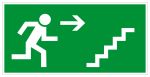 Fluchtwegschild - Rettungsweg Treppe aufwärts rechts