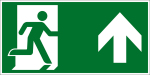 Escape route sign - Rescue route straight ahead / top right