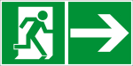 Escape route sign - escape route on the right