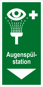 Rettungszeichen - Augenspülstation - Folie Selbstklebend - 10 x 20 cm 