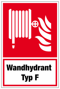 Brandschutzzeichen - Wandhydrant Typ F - Kunststoff - 20 x 30 cm