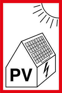 Brandschutzzeichen - Hinweis auf Photovoltaikanlage - Kunststoff - 20 x 30 cm