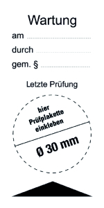 Wartung/ Letzte Wartung - Folie Selbstklebend - 80 x 40 mm | VE = 10 Stück pro Bogen